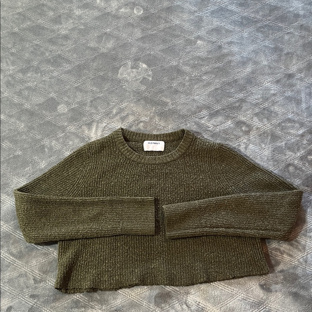 Old Navy Olive Green Crew Neck Sweater